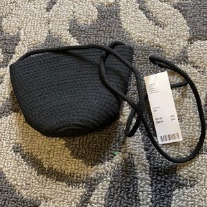 Small black woven crossbody